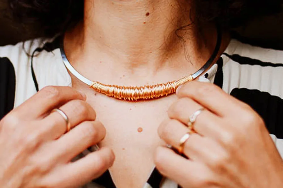 Juno Torque statement necklace part of Immortal collection