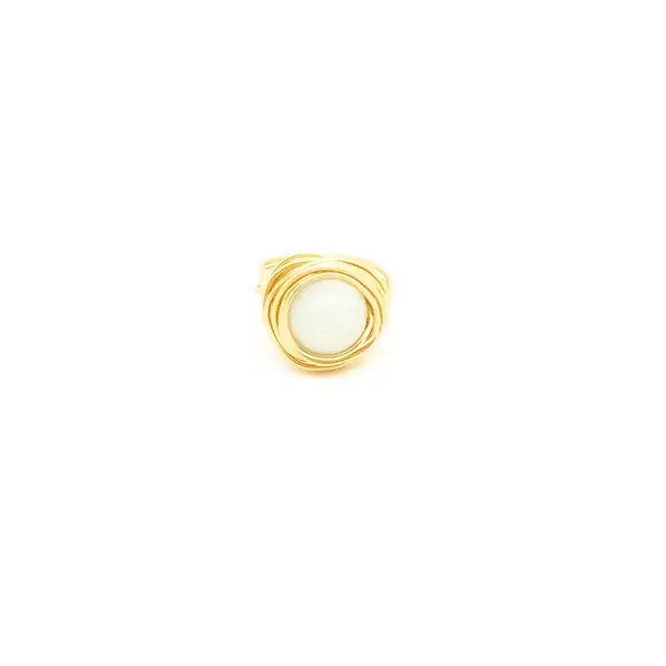 Amazonite Gold Cocktail Ring