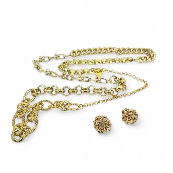 Demeter Gold 2 Jewellery Set - Long Necklace, Earrings