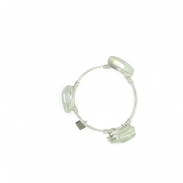 Clear Crystal Bangle Silver - Image 2