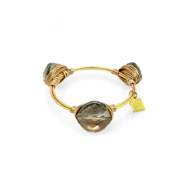LIMITED STONE BANGLE Smoky Crystal Gold