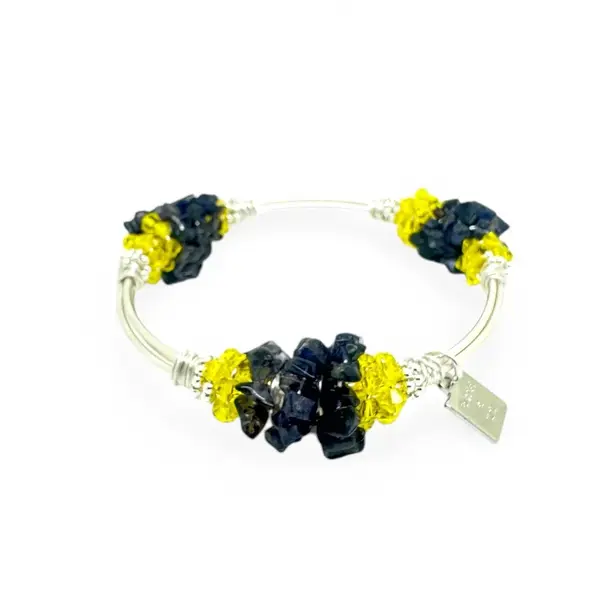 Cluster Iolite Bangle Silver