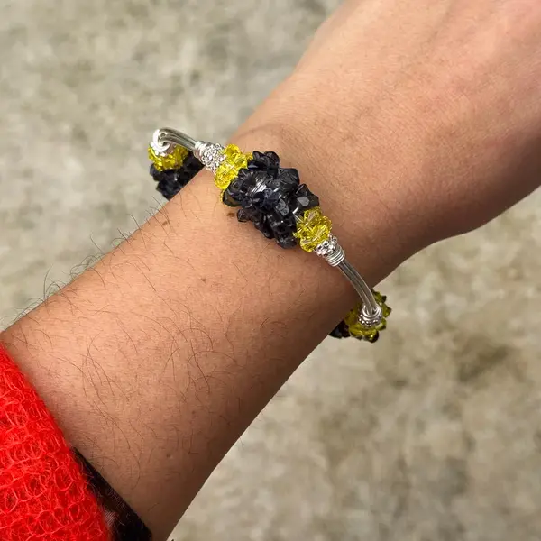 Cluster Iolite Bangle Silver - Image 2