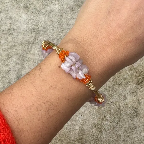 Cluster Kunzite Bangle Gold - Image 2