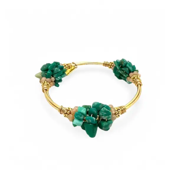 Cluster Russian Amazonite Bangle Gold