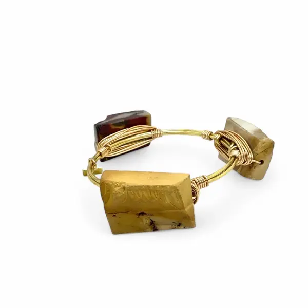 LIMITED STONE BANGLE Mookaite Gold