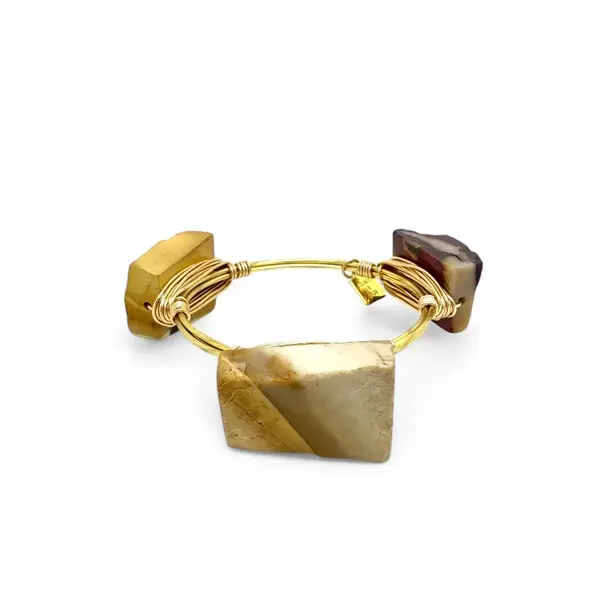 LIMITED STONE BANGLE Mookaite Gold - Image 2