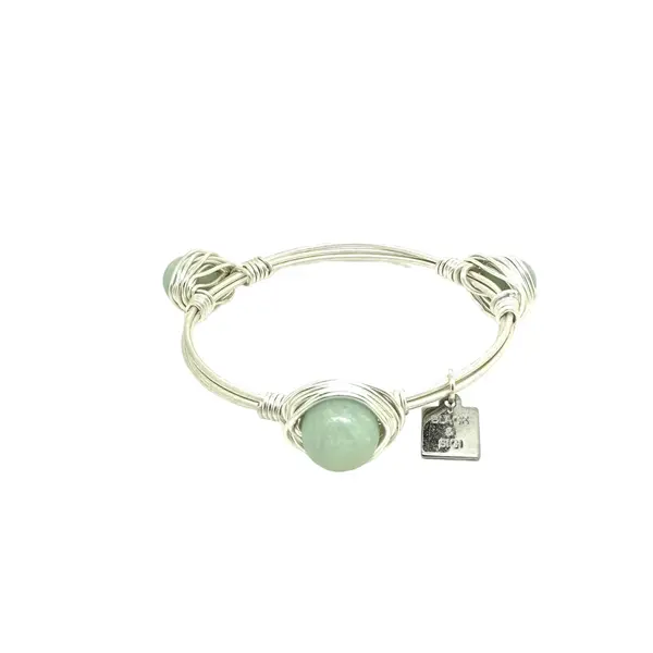 LIMITED STONE BANGLE Small Mint Jade Silver