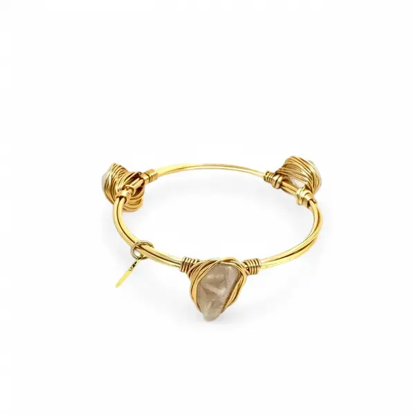 Cloudy crystal quartz Natural stone bangle