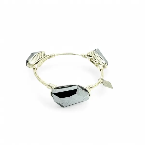 silver quartz bangle