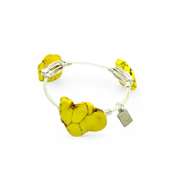 Yellow Turquoise statement bangle