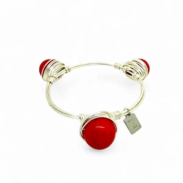 Paprika Jade Bangle silver