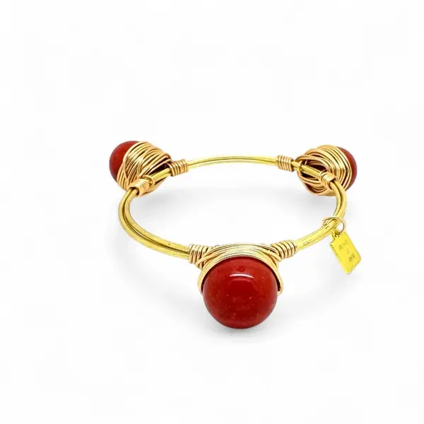 paprika jade bangle gold