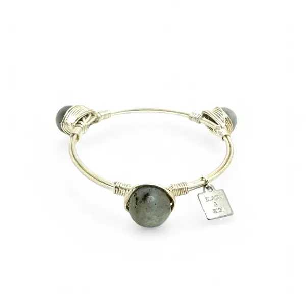 Light Labradorite Bangle Silver