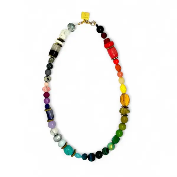 Small Semi precious stone rainbow necklace