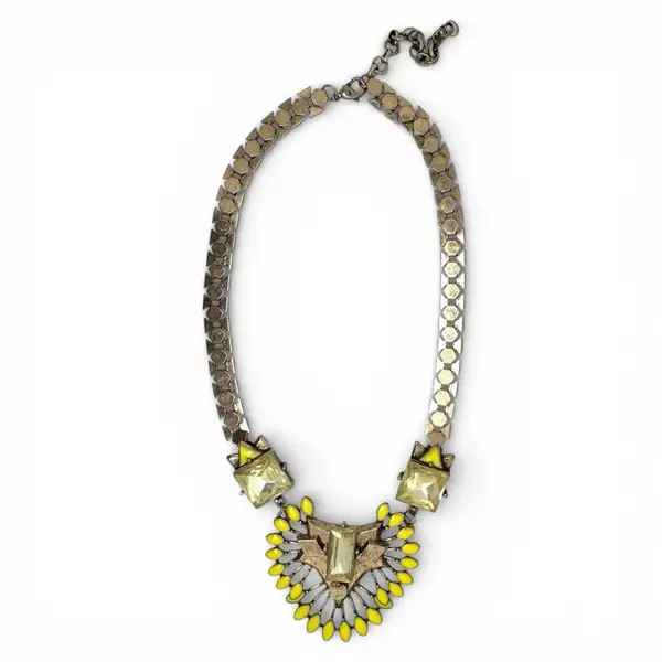 Chunky Statement Gold Necklace With Yellow