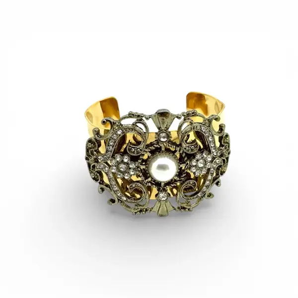 Gold Ornate Cuff Bracelet