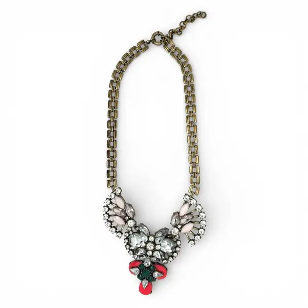 Statement Gold Crystal Fan Necklace