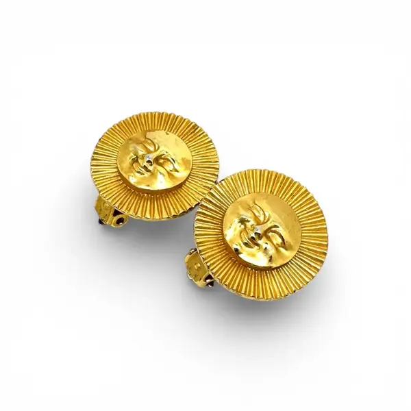 Gold Sunshine Clip on Earrings