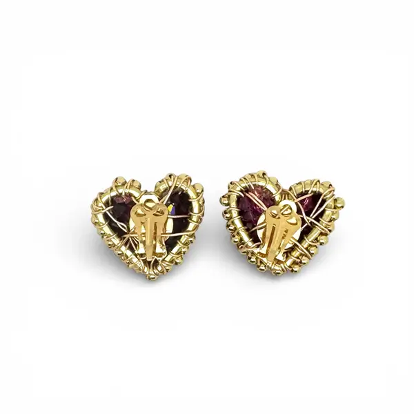 Handmade Beaded Heart Earrings - Image 7