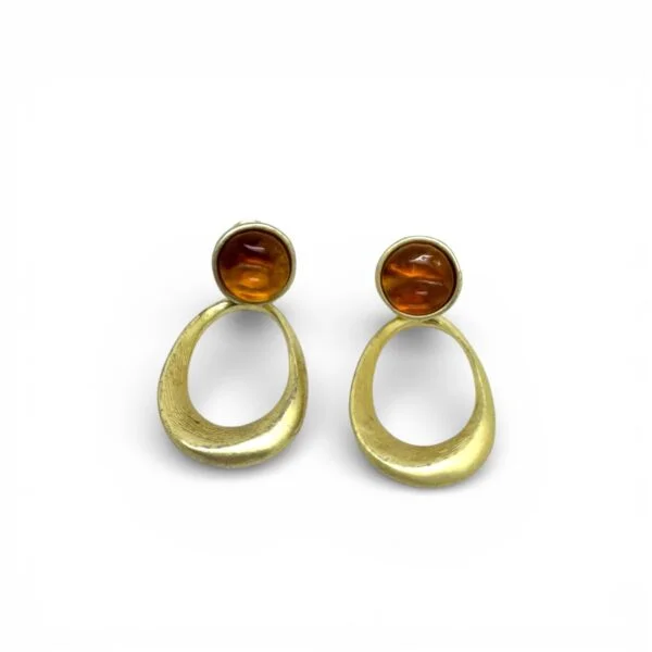 Amber Gold Loop Earrings