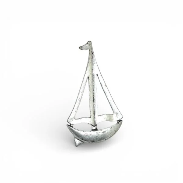 Sail Boat Silver Brooch