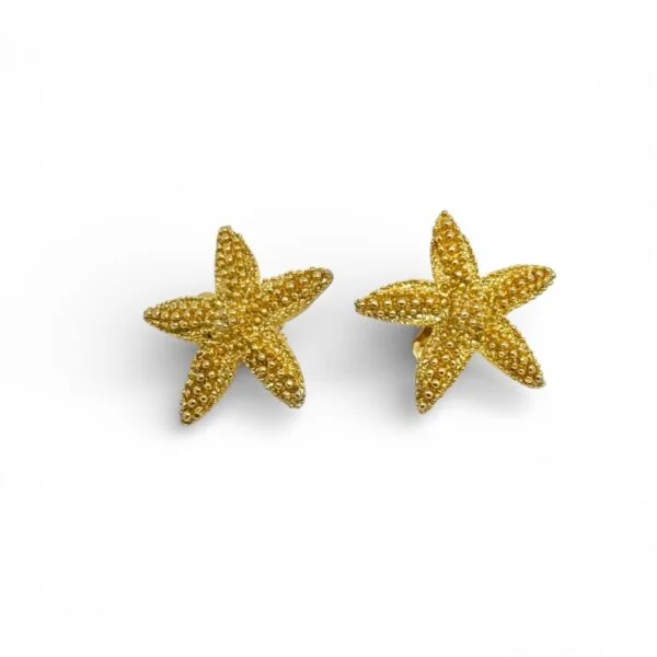 Starfish Gold Clip On Earrings