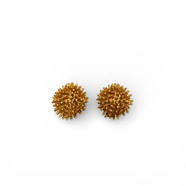 Sea Urchin Gold Clip on Earrings