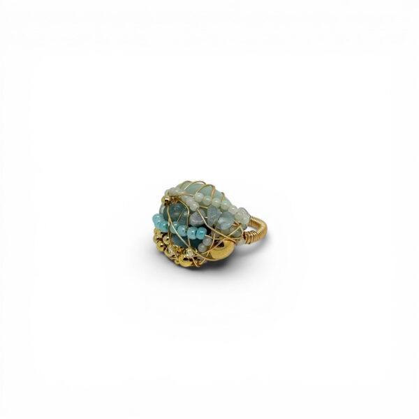 Statement Cocktail Ring | Amazonite Light Blue - Image 3