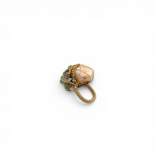 Statement Cocktail Gold Ring | Garnet Red - Image 4