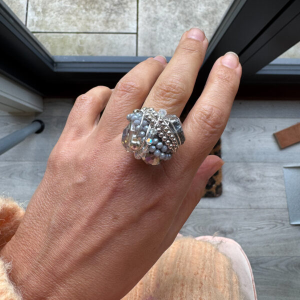 Statement Cocktail Ring | Amazonite Light Blue - Image 4