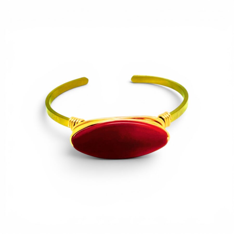 RED Stone Cuff Bracelet